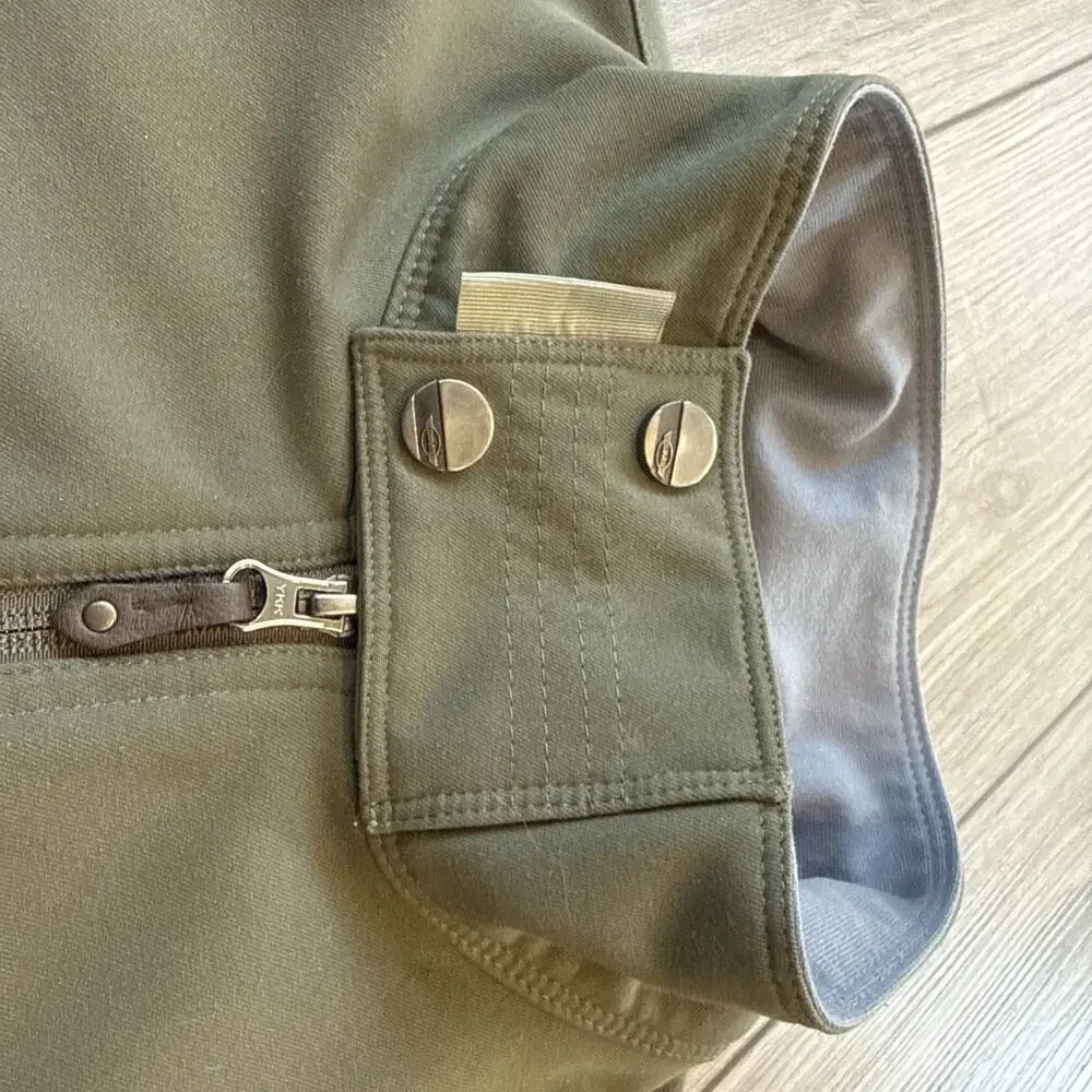 SIMS Bomber Jacket Women Large Olive Green Zip Bomber Sweater Free Shipping!